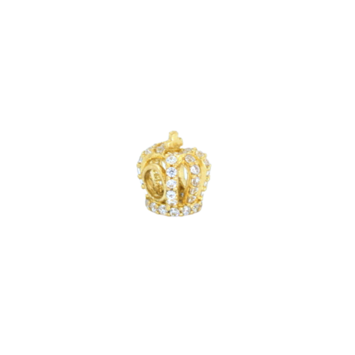 Złoty charms 585 korona, klasyczna forma korony królewskiej, błyszczy, masa charmsa 1,50g, pasuje na bransoletki łańcuszki o max szerokości splotu 4mm.