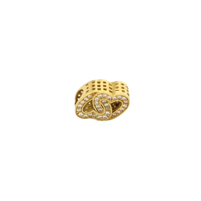 Złoty charms dla żony serca na bransoletkę złoto (próba jubilerska 585), cyrkonie, pasuje na bransoletki do 4mm grubości, masa charmsa 2,10 g.