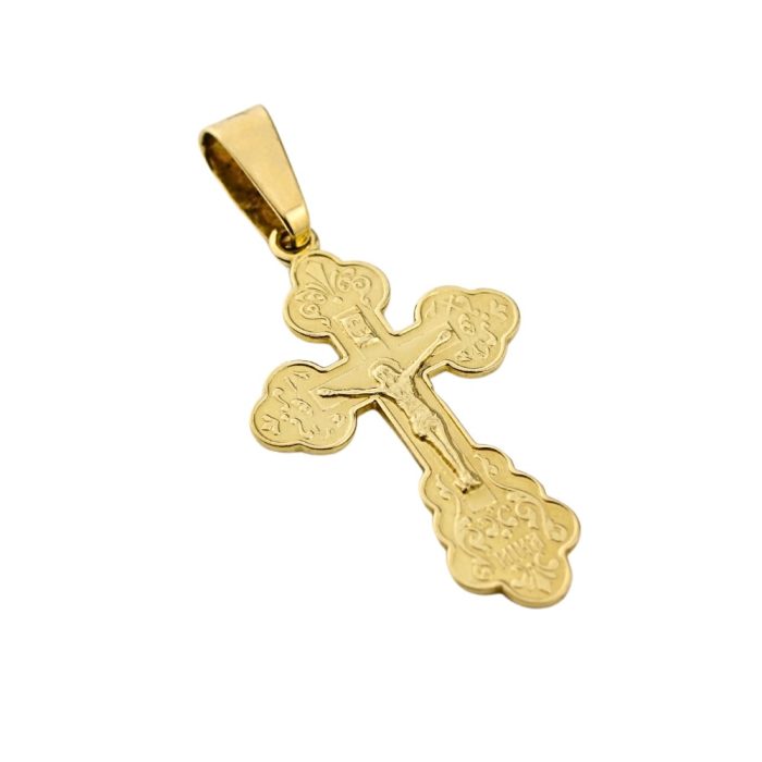 duży krzyżyk prawosławny żółte złoto 585