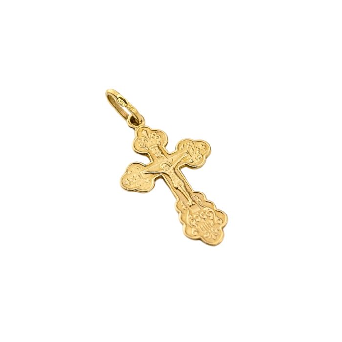 krzyż prawosławny męski damski złoty 585