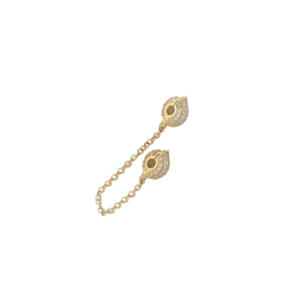 Złoty łańcuszek zabezpieczający do charmsów na bransoletkę, 14-karatowe złoto (próba 585) blokada do bransoletek modułowych, Łańcuszek ma długość 7,5cm,
