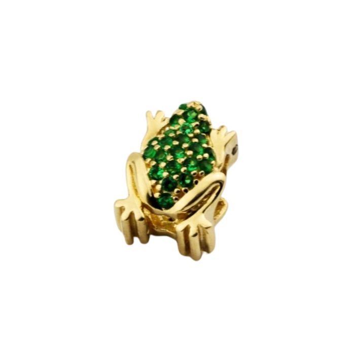 charms złoty 585 zielona żabka